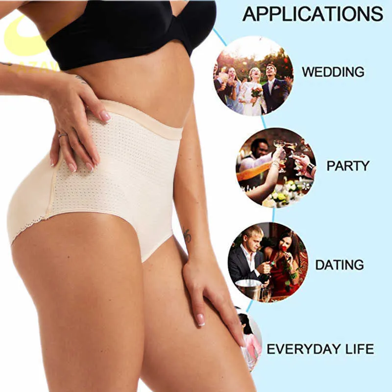 LAZAWG Mutandine contenitive da donna con imbottitura Butt Lifter Hip Enhancer Mesh Biancheria intima traspirante Push Up Big Ass Fake Butt Body Shaper 210708