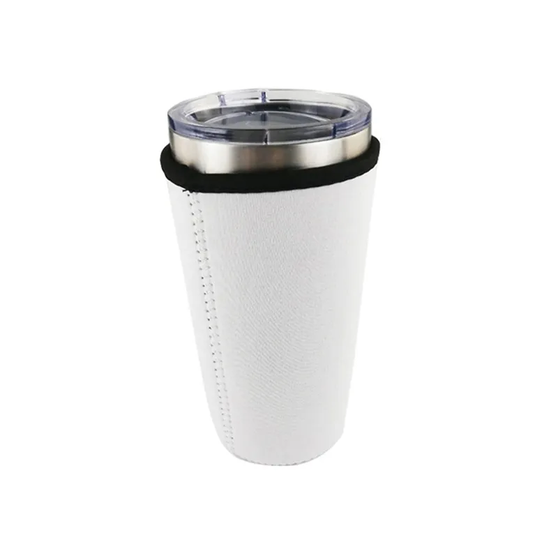 ドリンクウェアハンドル昇華ブランク再利用可能なアイスコーヒーカップスリーブネプレン断熱スリーブマグ