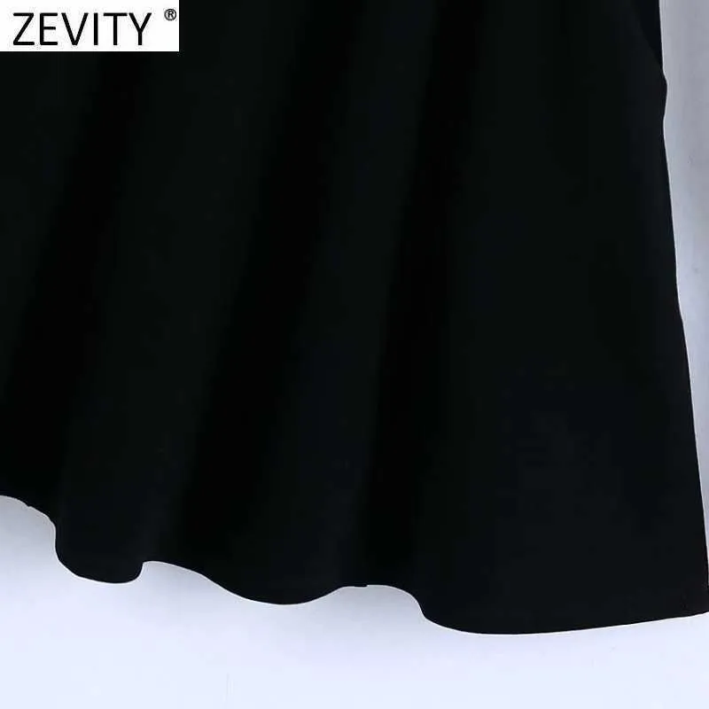 Zevity Kobiety Vintage Black Sling Sukienka Kobiet Chic White Agaric Koronki Ruffles Dwa kawałki Casual Slim Mini Vestido DS5069 210603