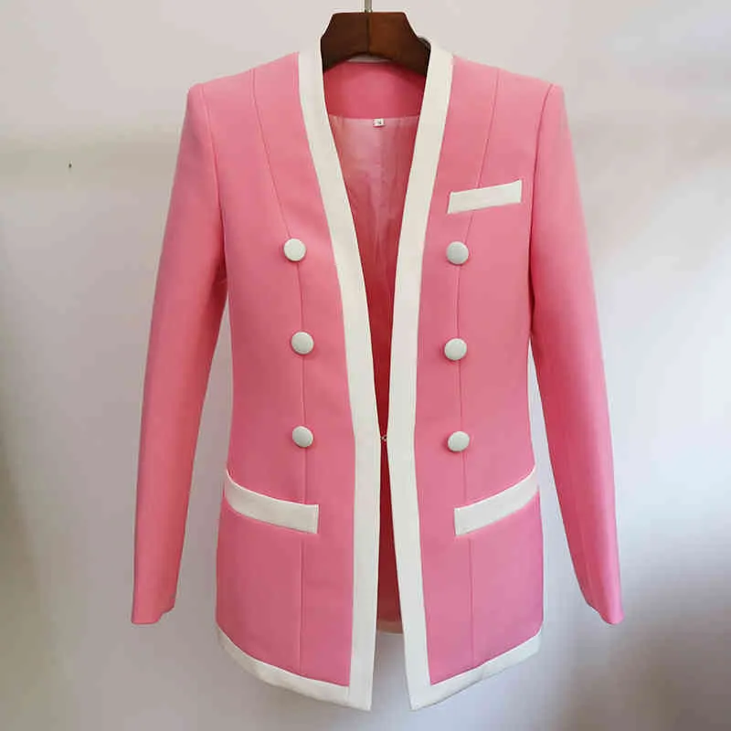 High Street EST Designer Jacket Womens Double Breed Blazer Blazer 210521