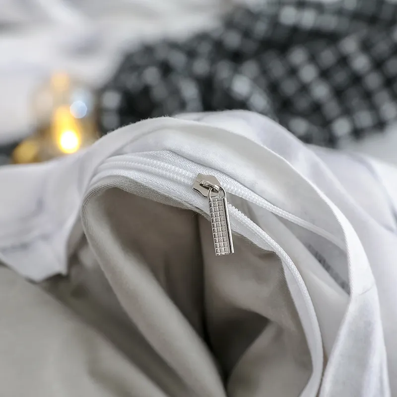 100% algodão conjunto de capa de edredão moda mármore branco mulheres meninas casa roupas de cama macia consolador capa gêmeo rainha rei tamanho 210219w