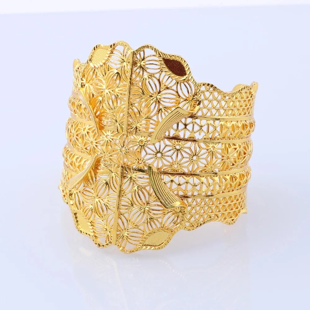 Gold Color Chain Link Chunky Armband Bangles For Women Vintage Jewelry Armband Wedding Accessories319K