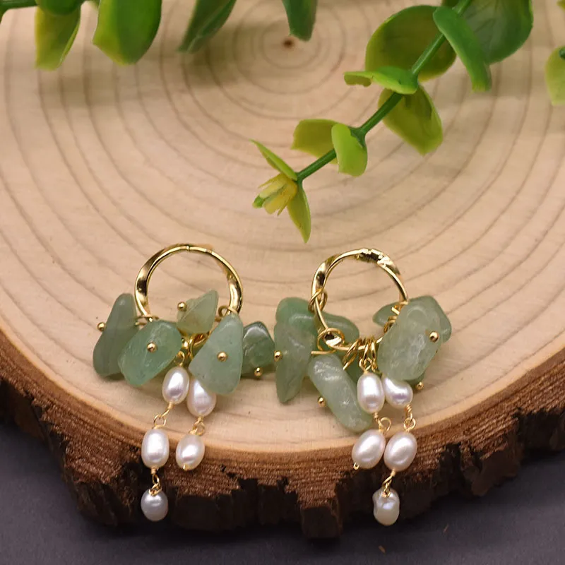 Natural Fresh Water Baroque Pearl Boho Dangle Earrings Vintage For Women Party Gifts Wedding Long Tassel Stone Earring Jewelry