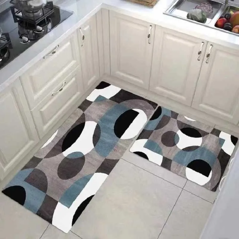 Waterproof Oilproof Kitchen Mat Antislip Bath Mat Soft Bedroom Floor Mat Living Room Carpet Doormat Kitchen Rug 210928
