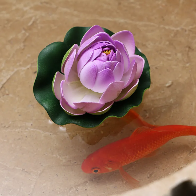 10cm EVA prydnad för akvariumskum blommor vattenlilja flytande utomhus fisketank pool landskapsarkitektur potted växt heminredning