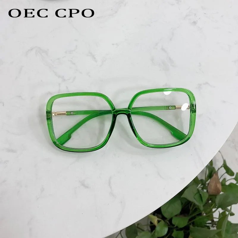 Óculos quadrados de grandes dimensões moda feminina armações de lentes claras retro plástico óculos ópticos quadro senhora o884 óculos de sol257n