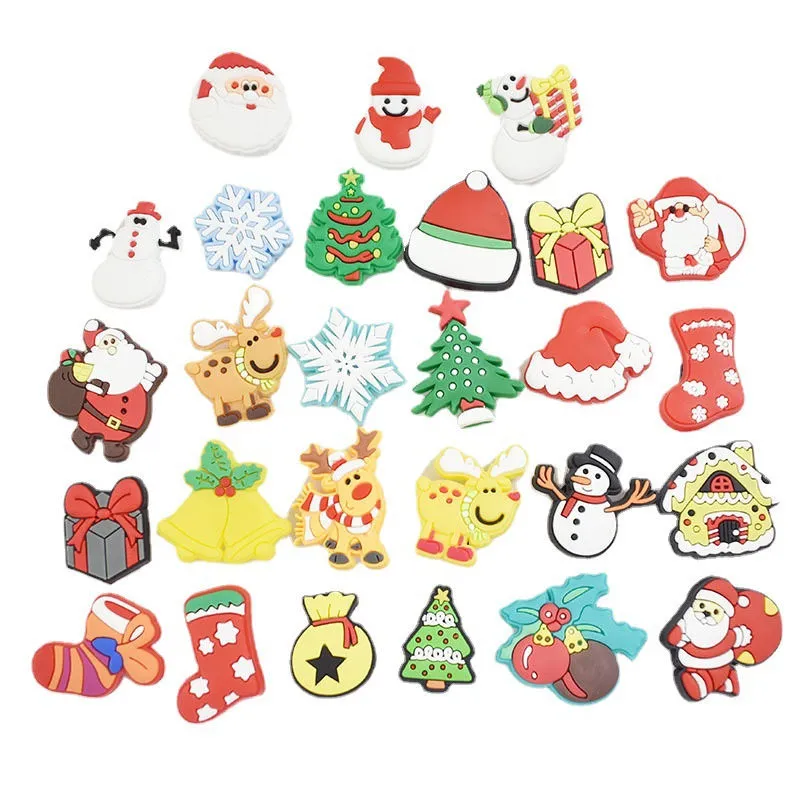 Kerstman Kerstboom Charms Schoen Gesp Leuke Geschenken Diy Polsbandjes Speelgoed PVC Fit Party Decoratie Accessoires2368007