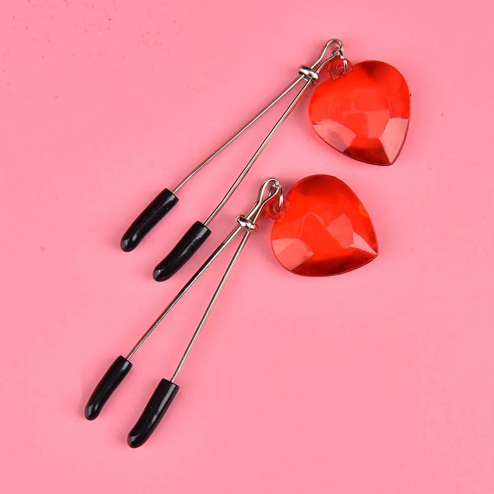e ou 1 pièces accessoires exotiques réglables en forme de coeur rouge Couples pinces à seins pinces à seins pince à clitoris produit érotique P0816