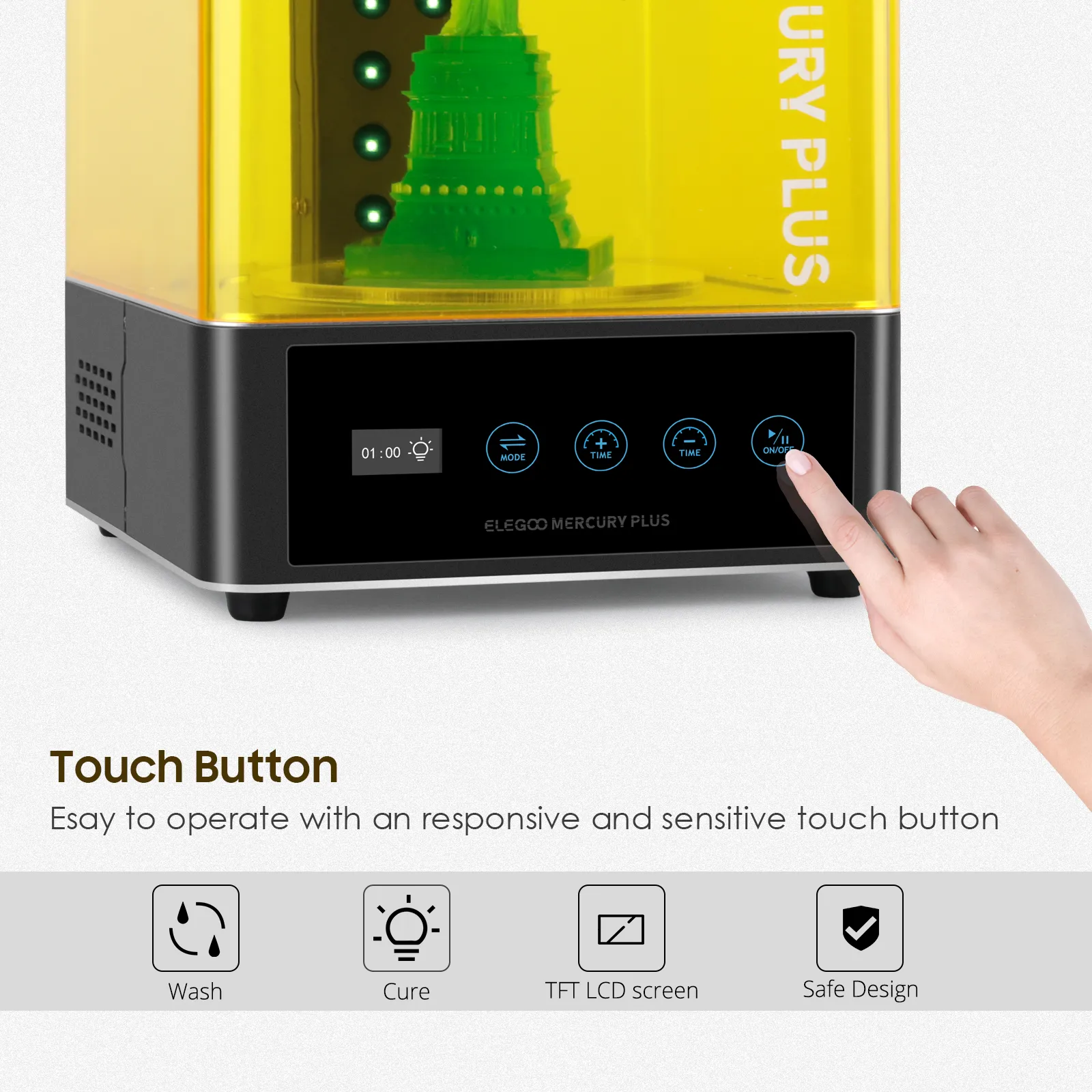 Elegoo 3D -Druckerwasch- und Heilungsmaschine zum Heilungsmodellen 2in1 Waschen und Heilung mit versiegeltem Waschbehälter5875398