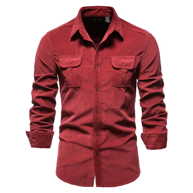 Czysta bawełniana koszula męska solidna z długim rękawem jesień wiosna szczupła koszule mężczyźni dorywczo oversize męskie koszulki przytulne miękkie kamery 210524