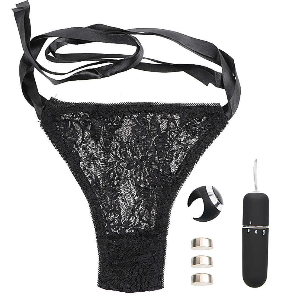 Mise à niveau des articles de massage Wearable Bullet Vibrator Masturbation féminine Anneau de doigt Télécommande sans fil Panty 10 Fréquence