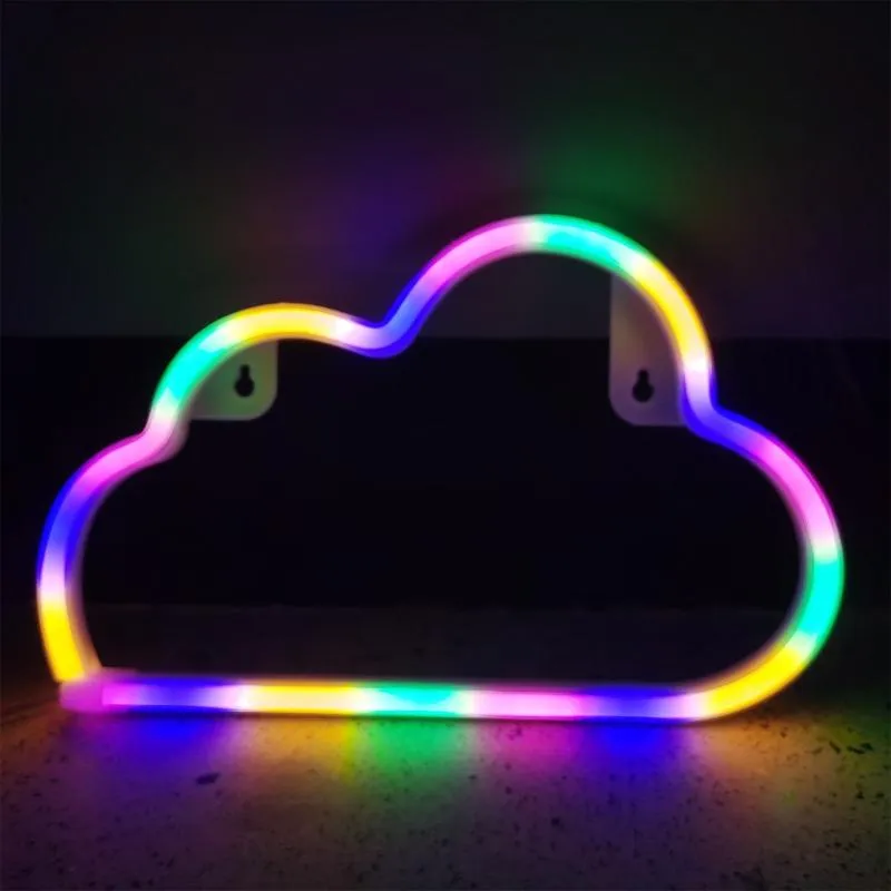 Cloud Design Insegna al neon Luce notturna Arte Luci decorative Lampada da parete in plastica bambini Baby Room Illuminazione natalizia Festa di Natale LED Stri251y