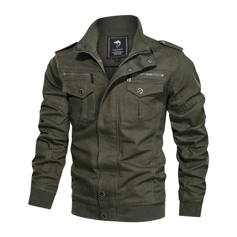 Ymwmhu Llegada Chaqueta de bombardero para hombre Abrigos de invierno de manga larga Moto Biker Chaquetas Ropa de moda para hombre Tendencias Verde militar 210811