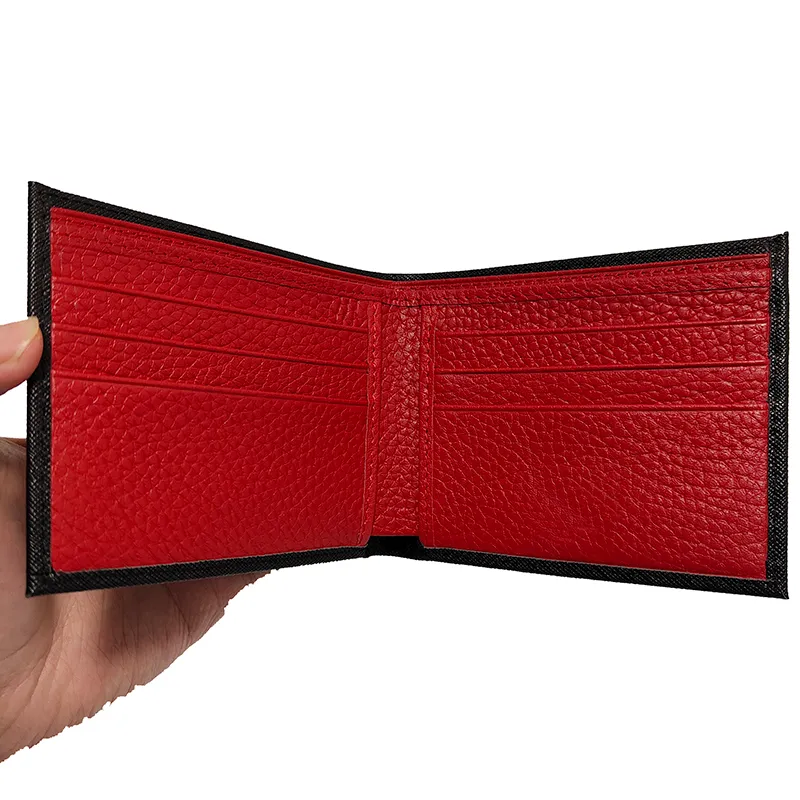 Deri cüzdan Erkek Kart Tutucu Taşınabilir Çanta İnce 8 Yüzey Nakit Klipsi Alman İşçilik Kırmızı İç Katman Katlanır Para Depolama B219N