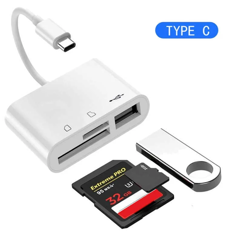 USB-CタイプC USBフラッシュディスクUドライブSD TFカードリーダーiPad Pro MacBook for Huawei P40 P30 for Samsung S20 S10 S9 NOTE 