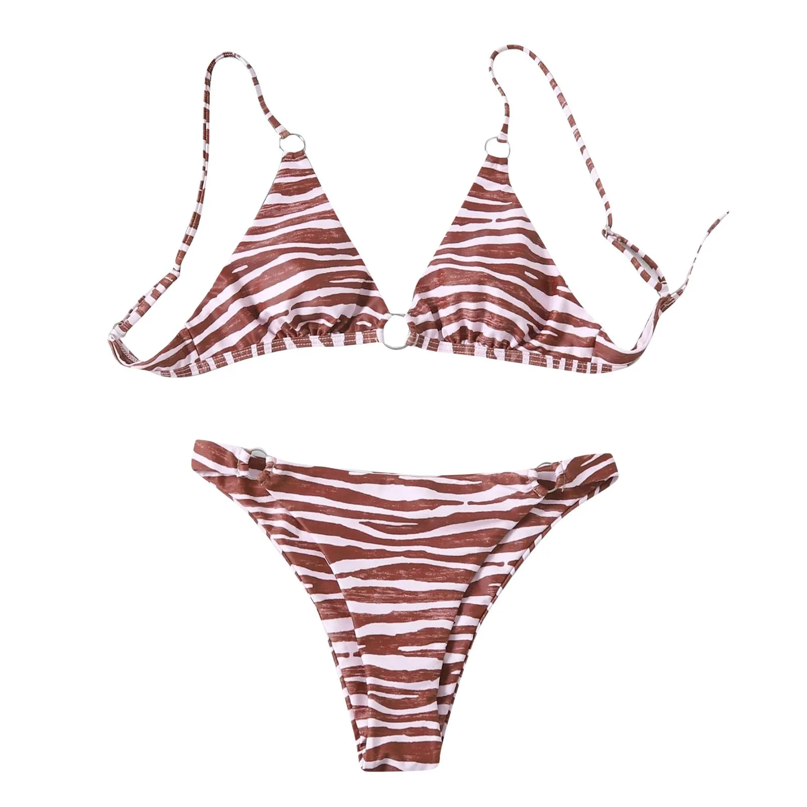 Baddräktremmar 40 bikini set kvinnor zebra print bikini set push-up två bit beachwear vadderade badkläder Biquini