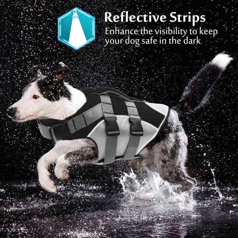 Benepaw Comfortable Dog Life Jacket Reflective Strips Rescue Handle Durable Swimming Vest Dog Summer Clothes Puppy Float Coat 211106