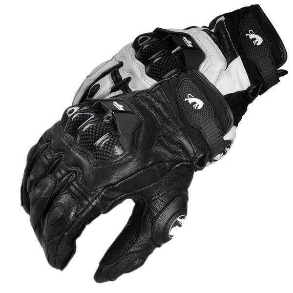 Luvas de couro de motocicleta masculina 4 temporadas Supertech preto branco para motocicletas Luva de corrida para motocicletas em couro de vaca cavaleiro 211009259m