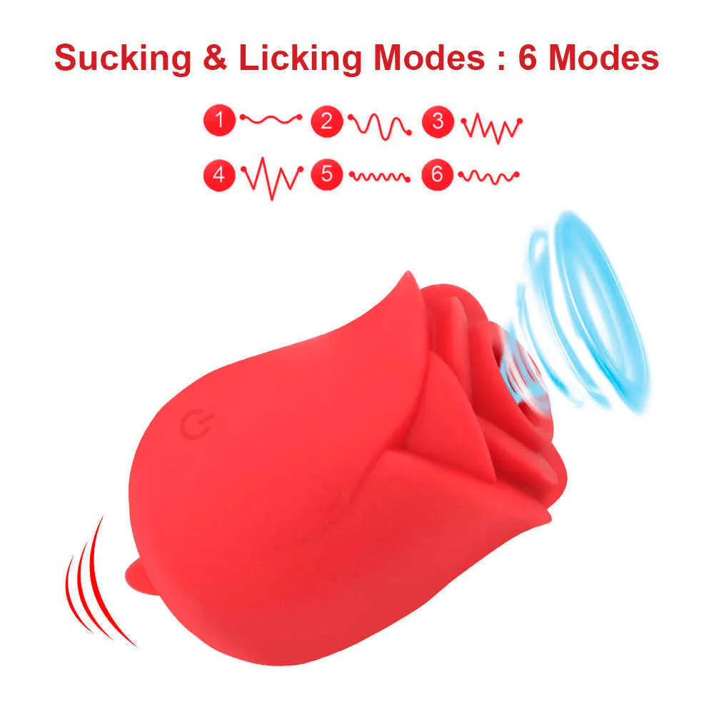 G-Spot Stymulator Róża Kształt Kształt Lizanie Wibrator Sex Zabawki Dla Kobiet Wagina Masturbacja Sutek Sucker Ostra Lizanie P0818