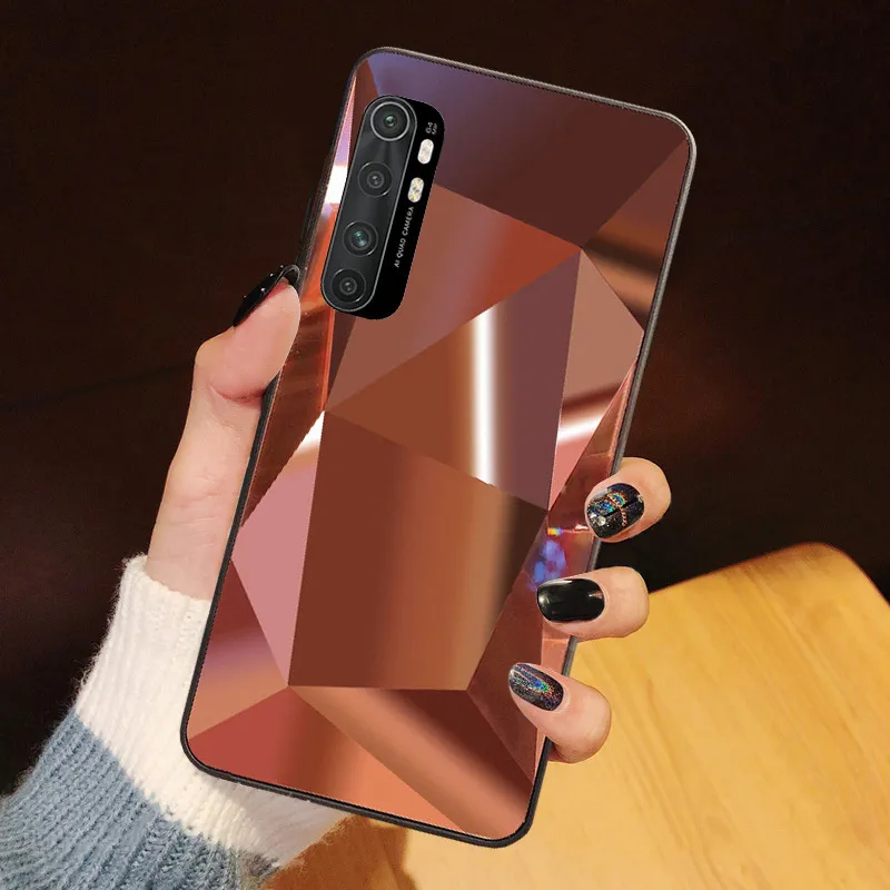 3D Diamant Spiegel Telefon Fällen Für Xiaomi Redmi Hinweis 10 9Pro 10S 9S 8 Mi POCO X3 Pro NFC POCO M3 Weiche Rückseitige Abdeckung Capa