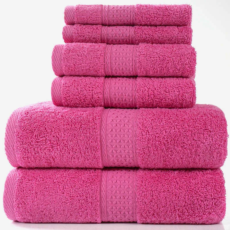 Conjunto de toalhas de banho de luxo, 2 grandes s, 2 mãos S, e 2 washcloths, algodão altamente absorvente quarto s chuveiro 210728