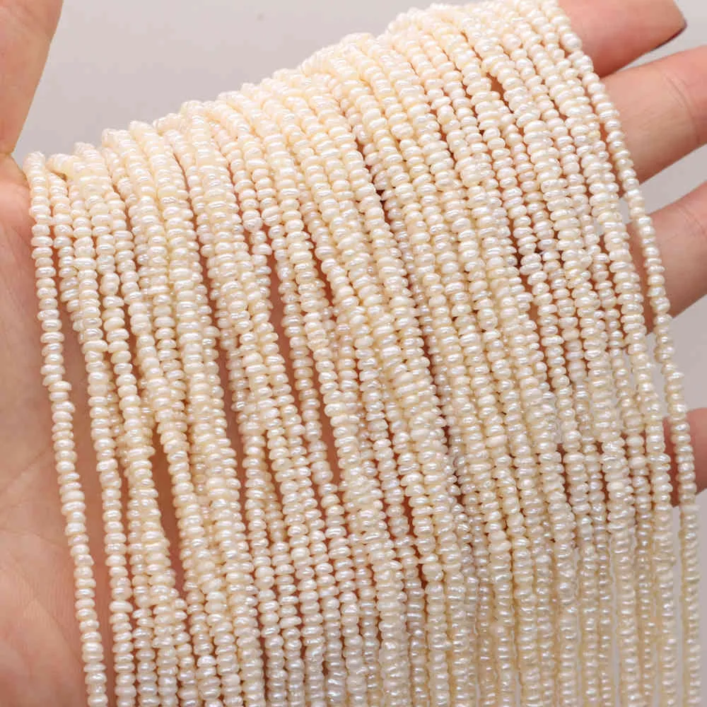 女性サイズ2~2.5mmのための宝石類のネックレスのイヤリングのための裸の100％天然淡水真珠の平らなビーズDIY