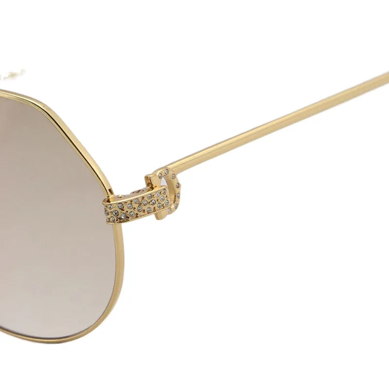 Whole Fashion Accessories s Sunglasses 1130036 Limited edition Diamond Men 18K Gold Vintage Women Unisex C Decoration Eyeg309b