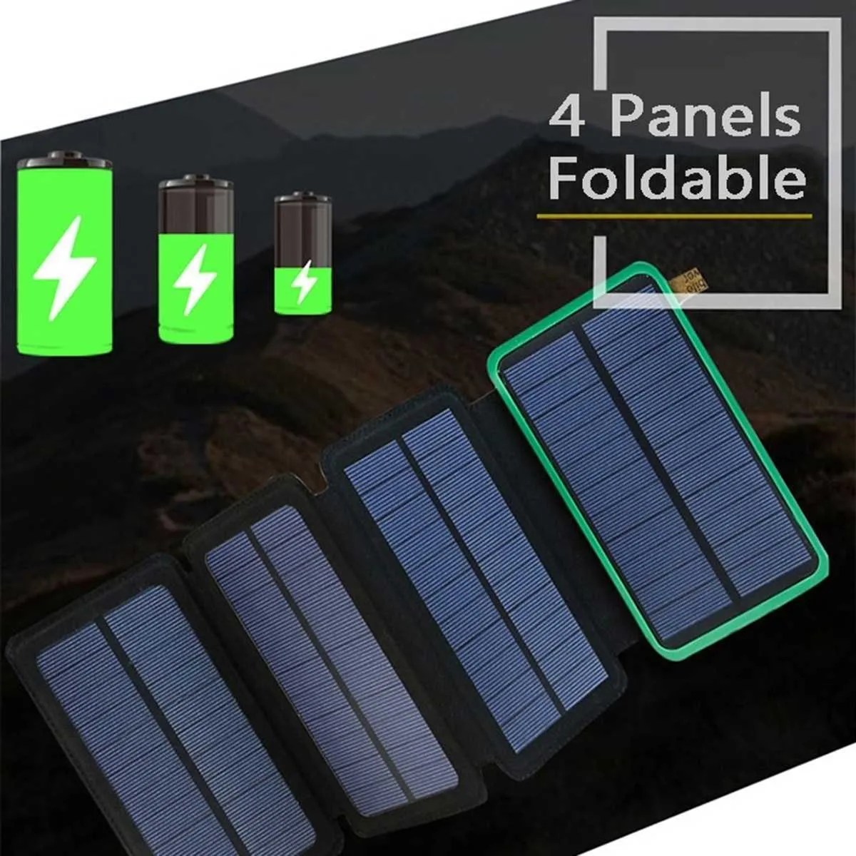 Personnaliser gratuitement LOGO 18000mAh Panneaux Pliable Énergie Solaire Mini Étanche Banque d'Énergie Solaire Chargeur Rapide Batterie 2 Port USB Lampe Torche LED