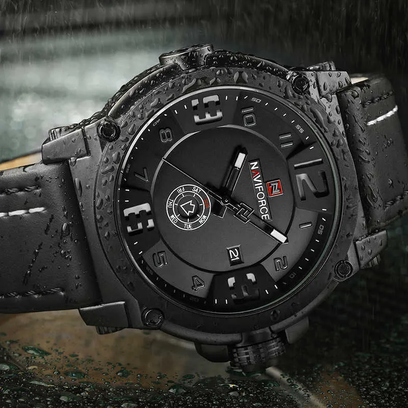 Najlepsza marka luksusowa Naviforce Men Sports Watches Męski Armia Wojskowy Kwarc Watch Męski Waterproof Clock Relogio Masculin272f