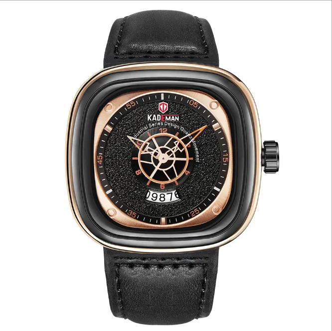 KADEMAN Merk Trendy Fashon Cool Dial Heren Horloges Quartz Horloge Kalender Nauwkeurige Reistijd Mannelijke Watches257C