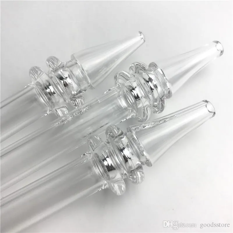 Quartz Rig Stick Nail Mini Nectar Collector with 5 Inch Clear Filter Tips Tester Quartz Straw Tube Glass Water Pipes Smoking Accessories