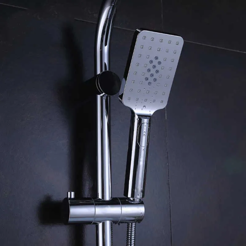 Pommeau de douche BECOLA accessoires de salle de bain buse de douche à trois fonctions matériau ABS économie d'eau pommeau de douche à main chromé 210724