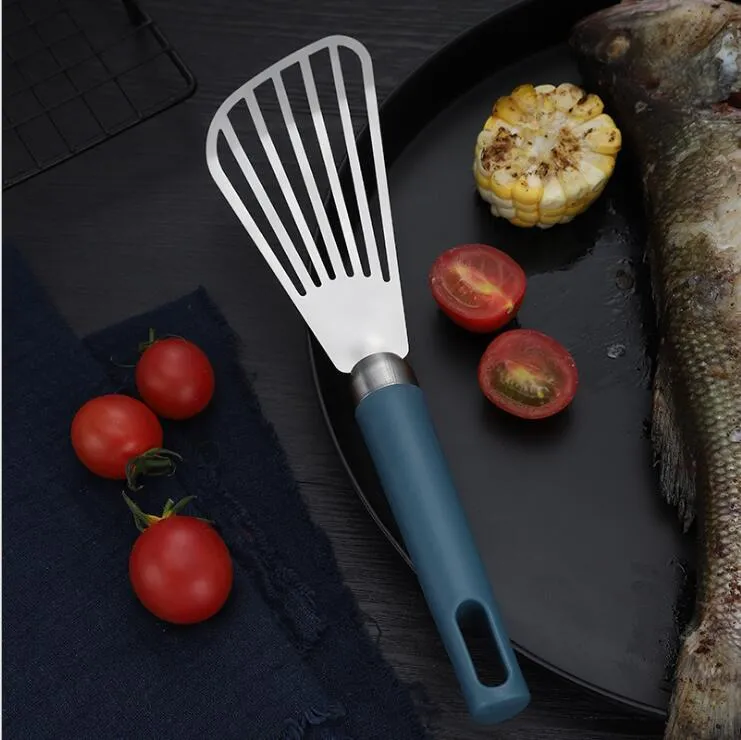 Spatule Acier Inoxydable Cuisine Outils Antirouille Pelle Fuite Spatules pour Cuisiner Facile à Retourner Steak De Poisson Grillé Cadeau Pratique