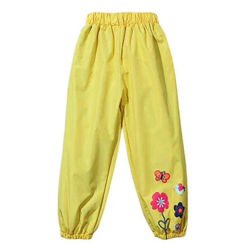 Primavera Autunno Pantaloni Impermeabili Ragazze Moda Abbigliamento Bambini Pantaloni Pioggia Color Caramella Bambini 2-6 Anni 220105