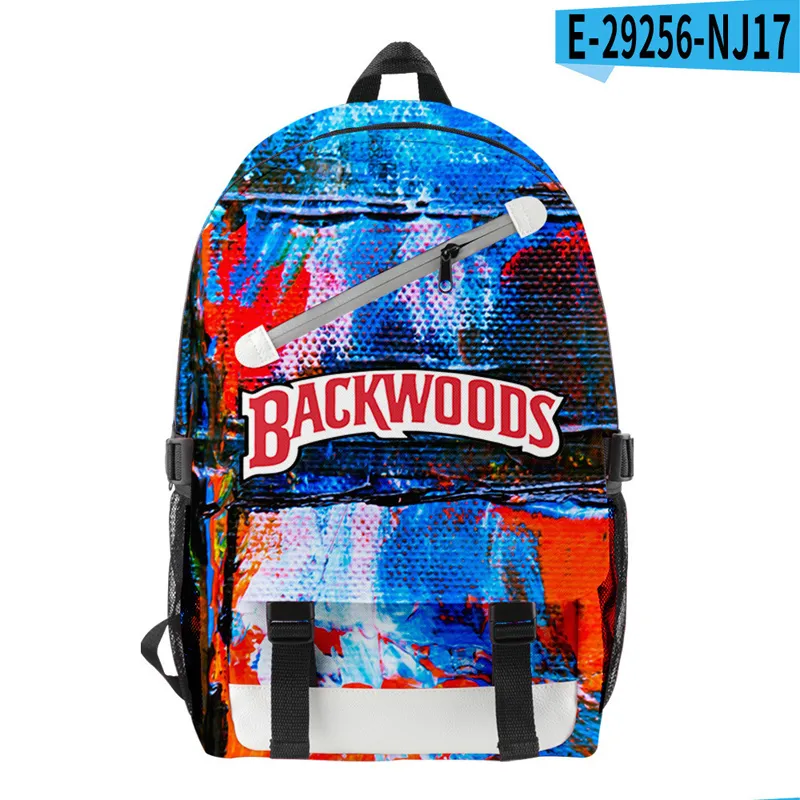 13 Styles BACKWOODS Diagonal Zipper Cigar Ink Painting Backpack for Men Boys Laptop 2 Straps Travel Bag School Shoulders Bags4722466