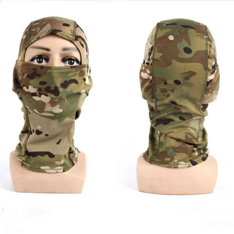 Tactical Camuflagem Balaclava Face Face Máscara Wargame Exército Caçador Ciclismo Ciclismo Capas Multicam Multicam CP Rosto Cachecol Bandana Y1229