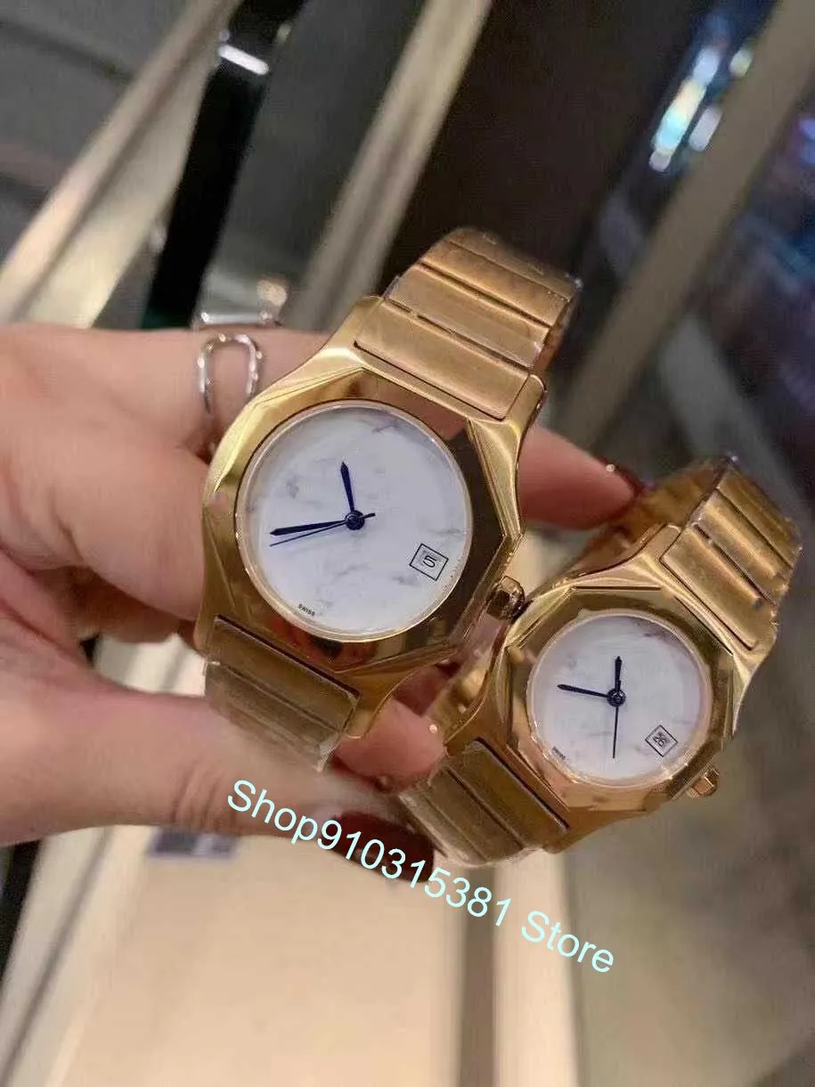 Vintage Fashion Lady Swiss Quartz Octagon Watch Geometric Stainless Steel Couple Watch Men Women Sapphire Brand Name Screw Clock