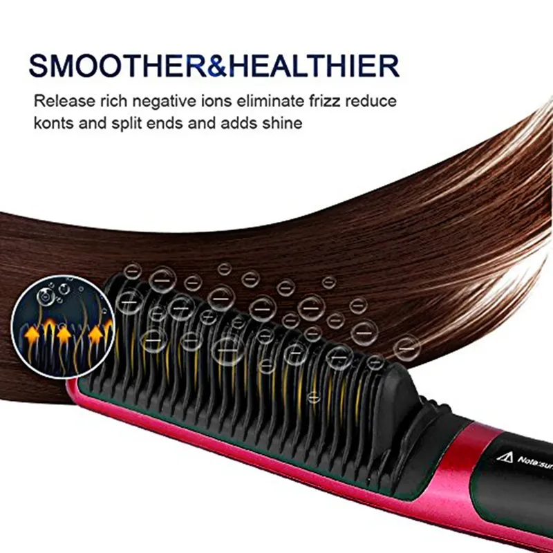 Saç düzleştirici tarak elektrik düzleştirme fırçası hızlı ısıtmalı sakal saç kıvırcık taraklar menwomen için profesyonel şekillendirme araçları 23914326