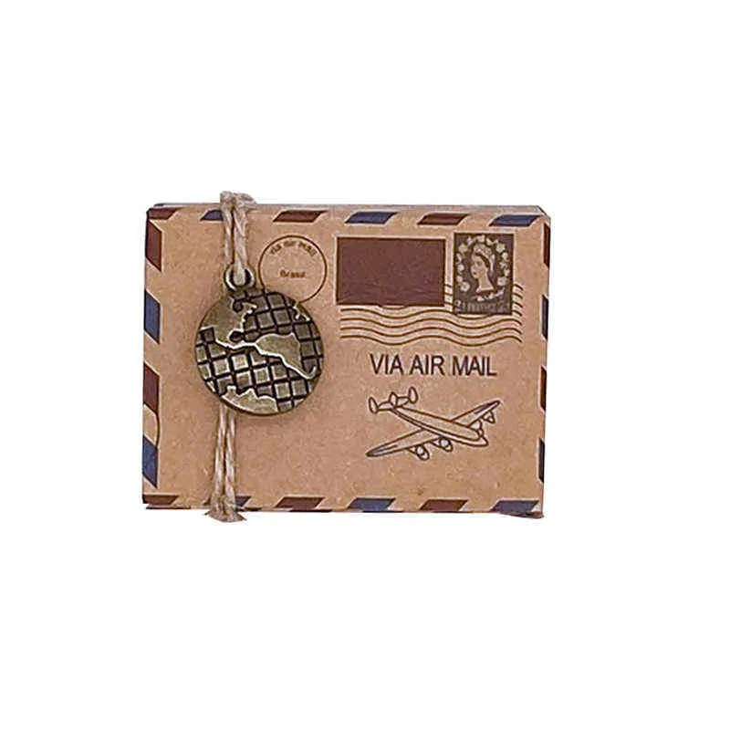 Boîte cadeau Vintage de mariage, 50 pièces, emballage de chocolat, boîte à bonbons Kraft, sac en papier pour faveurs de mariage, fourniture de fête H1231