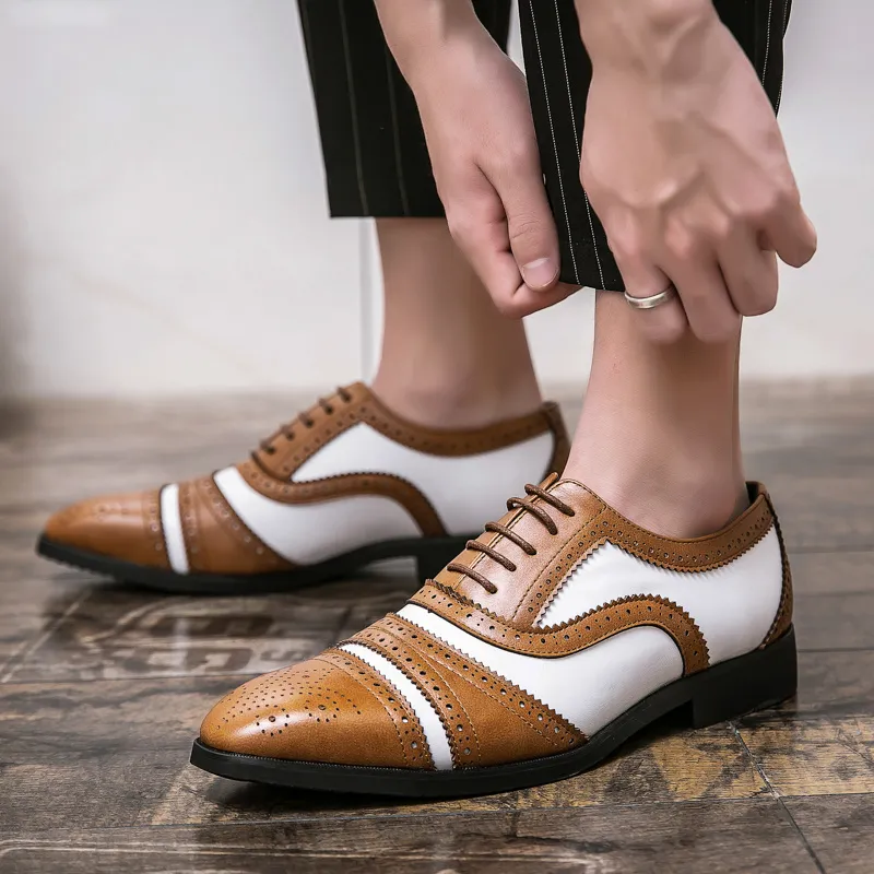 Marke männer Schuhe Leder Nähte Geschnitzt Männer Casual Büro Business Britischen Stil Bullock Hohe Qualität Oxford