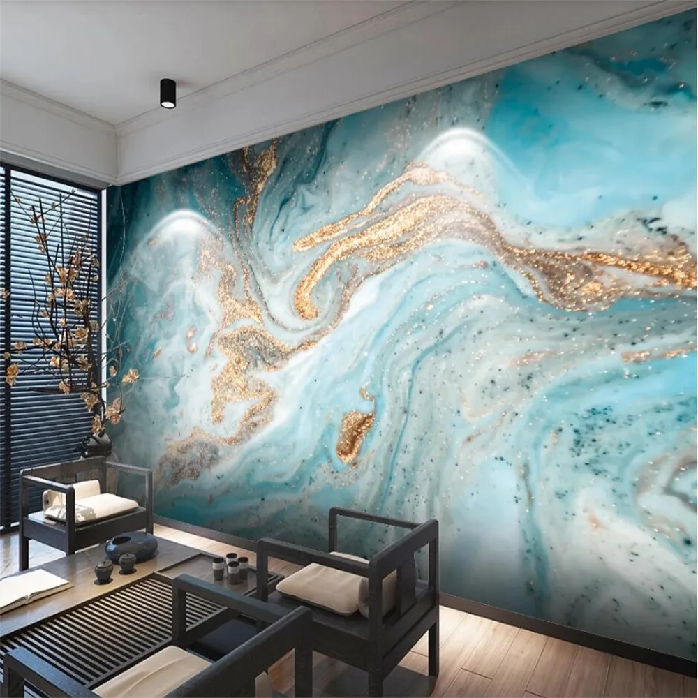 Benutzerdefinierte Tapete 3D-Landschaft abstrakte neue chinesische goldene Hintergrundwand Wohnzimmer Schlafzimmer2359