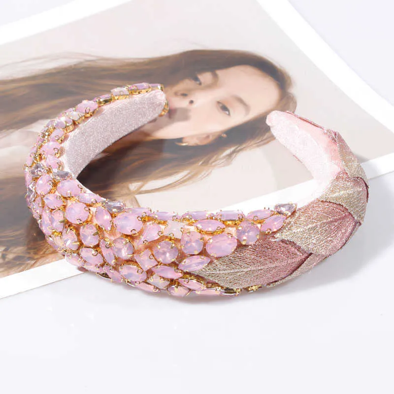 Luksusowe kryształowe opaski do włosów damskie akcesoria do włosów barokowa opaska na głowę różowy fioletowy ryton opaska na głowę księżniczka x07221357722