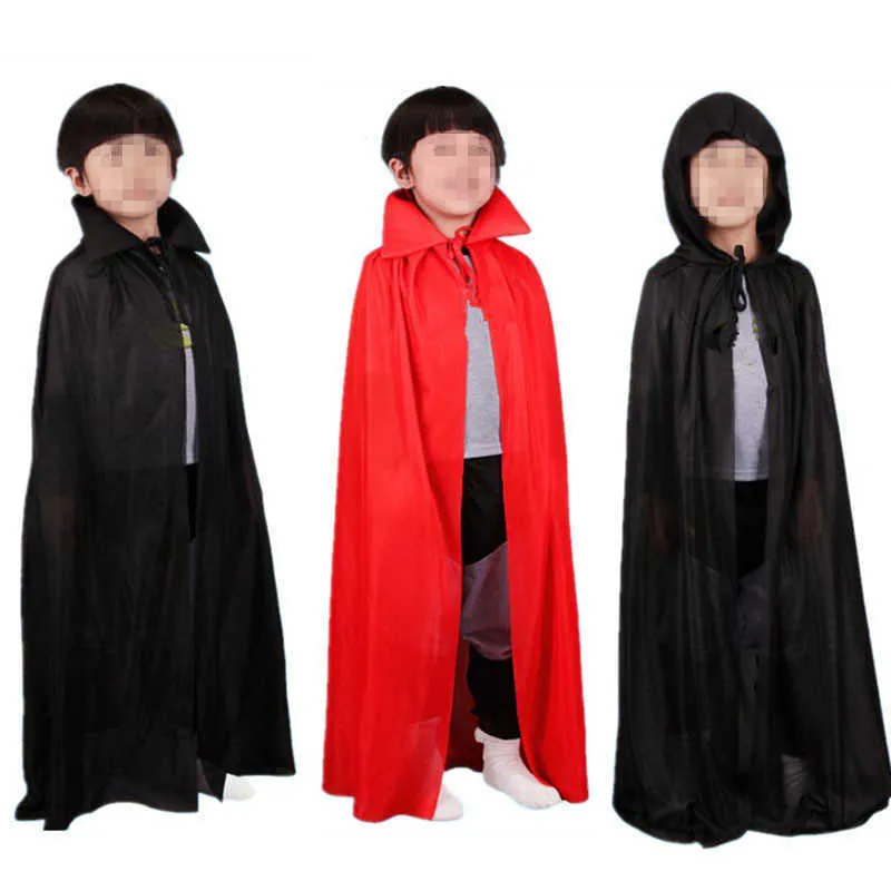 Chłopiec Dziewczyna Dorośli Dzieci Diabelski Vampire Cloak Performance Cloak Masquerade Cosplay Kostiumy Rekwizyty Urodzinowe Prezent Halloween Q0910