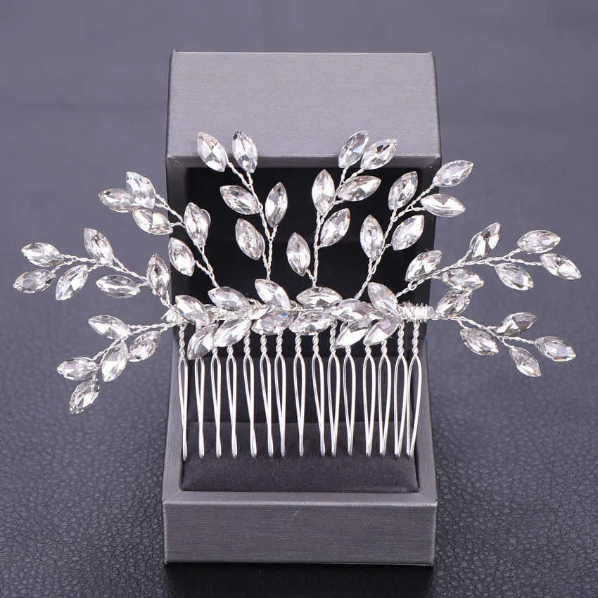 Accessori capelli matrimoni capelli da donna Combini Tiara Rhinestone Silver Colore Silver Ornament Ornament Cowelry Fagro Gioielli X05430409