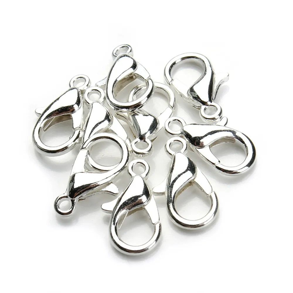 10 12 14 16 mm srebrne platowane aluminiowe homary homarowe homory mody biżuterii Odkrycia biżuterii dla DIY Bransoletę Naszyjnik 335Q