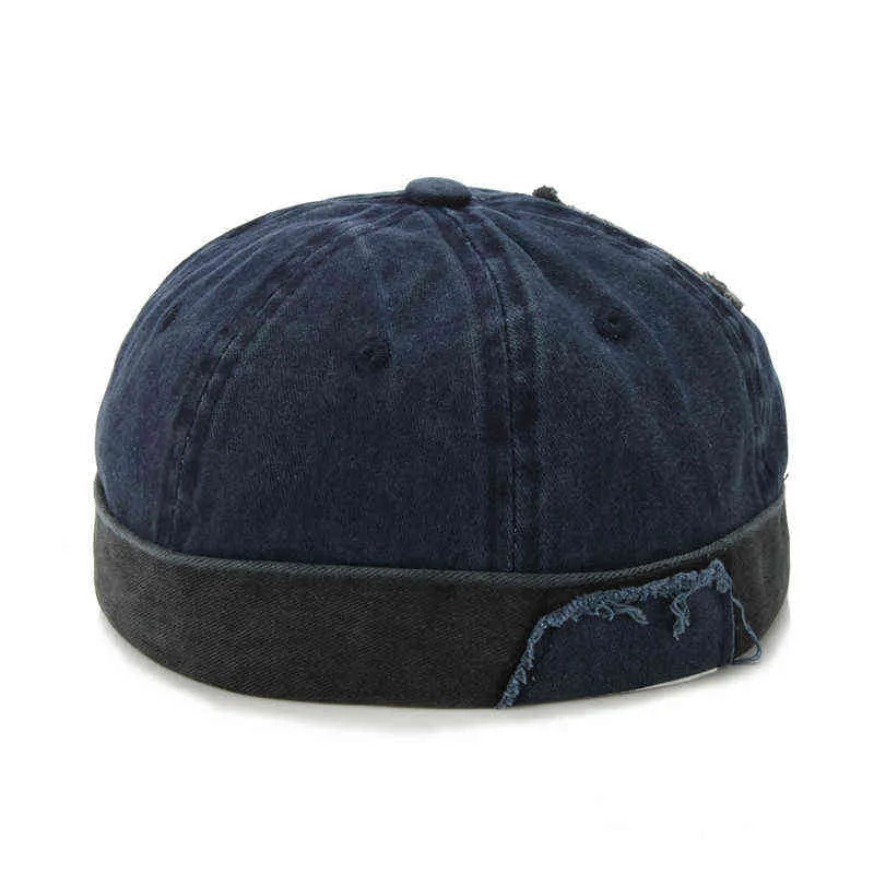 Os crédicos de algodão de algodão de outono dos homens tampão retro urbano urbano rua docker chapéus multiuso miki beanie chapéu y21111