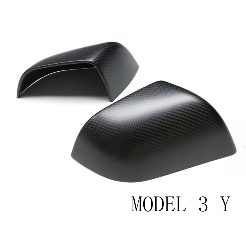 Model 3 Y kuru karbon fiber yama dikiz aynası gövde kapağı alt çift karbonlu kumaş için uygun
