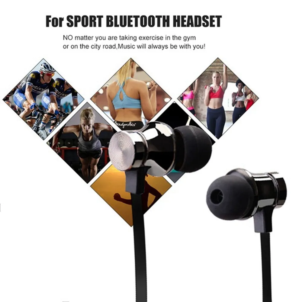 Écouteurs Bluetooth sans fil écouteurs casque avec micro basse stéréo magnétique Bluetooth écouteurs pour iphone 8 12 13 samsung S20