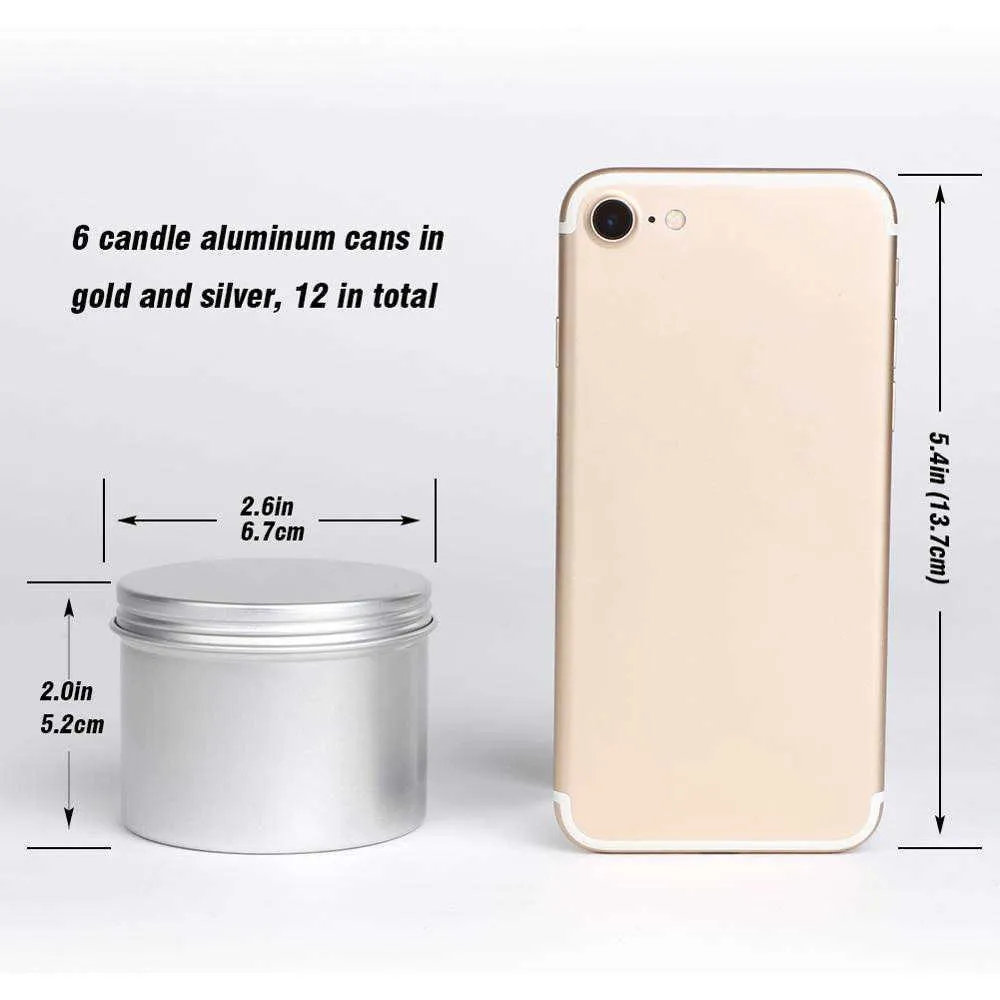 12 Uds 100ml bote de lata de aluminio vacío redondo caja de paquete de té lata de almacenamiento Ktichen contenedor de Metal dorado, plateado y negro