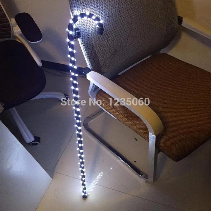 Party Decoration Ruoru Belly Dance Led Crutches White Color Walking Stick Accessories Stage Qerformance Props Shining Cros224w